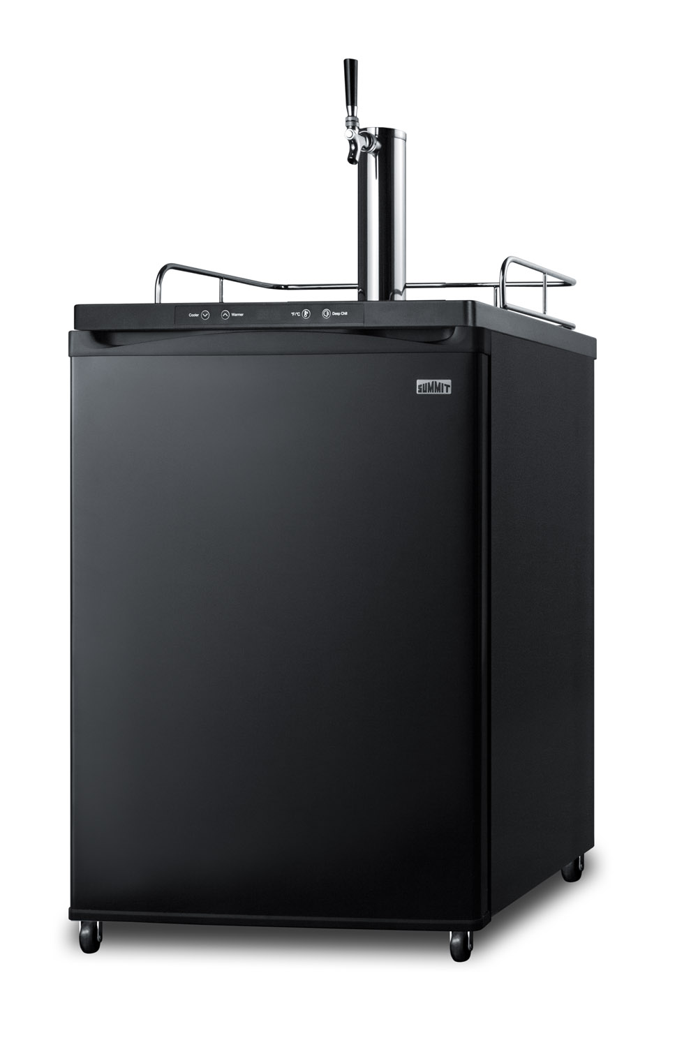 Cold brew coffee dispenser in black, with a complete stainless steel tap kit and nitrogen tank included